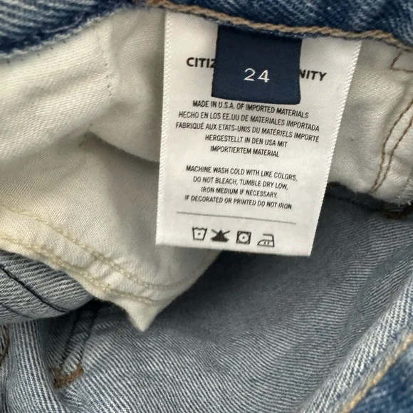 Citizens of Humanity Franca Pleat Front Jeans Spirited Wash High Rise Light Wash - Picture 4 of 14